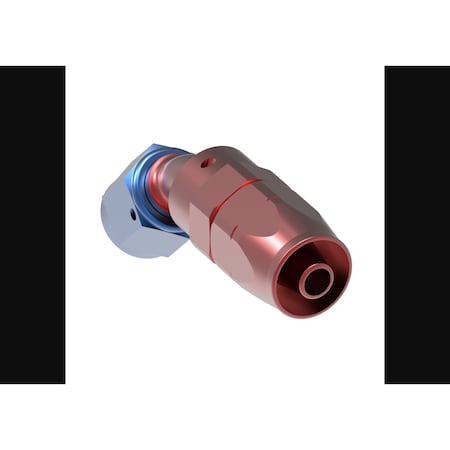 Aeroquip -12 AN Hose, 45 Degree Elbow, Anodized, Red/Blue, Aluminum FCM4025
